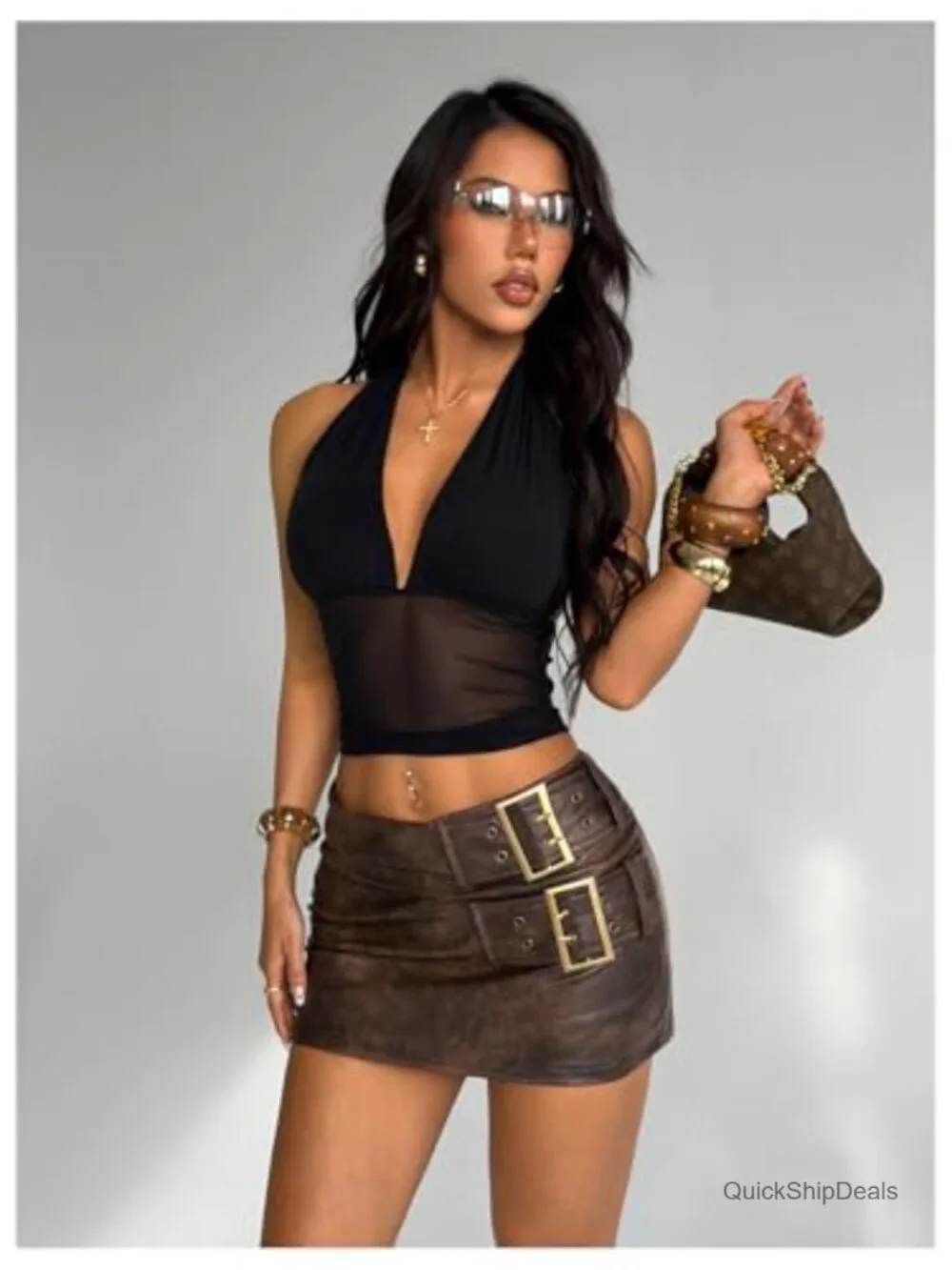 PU Leather Low Rise Pencil Mini Skirt Y2K Party Bodycon